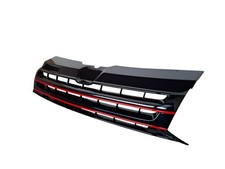 For VW T5 GP Front Grille Sport Grill Red/Black Ribs Without Emblem 09-