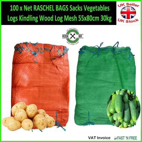 100 net raschel bags - raschel, sacks