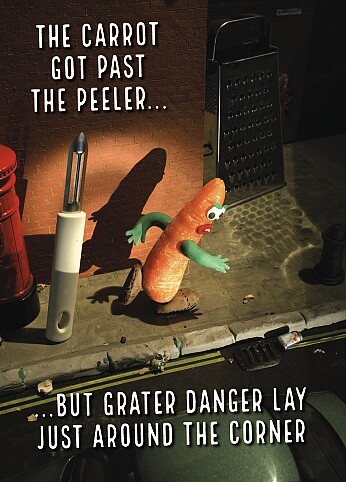 Violent veg grater danger - veg,