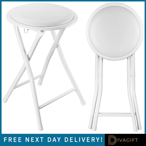 White folding stool soft - white,