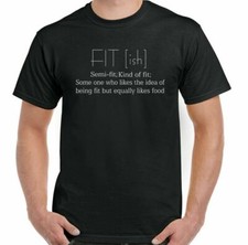 FIT-ISH T-SHIRT, Mens Funny Fat Humour Overweight Obese Gym Alcohol BBQ Beer