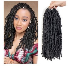 6pack 12 inch Boho Butterfly Locs Crochet Faux Dreads Hair Extensions #1B Black