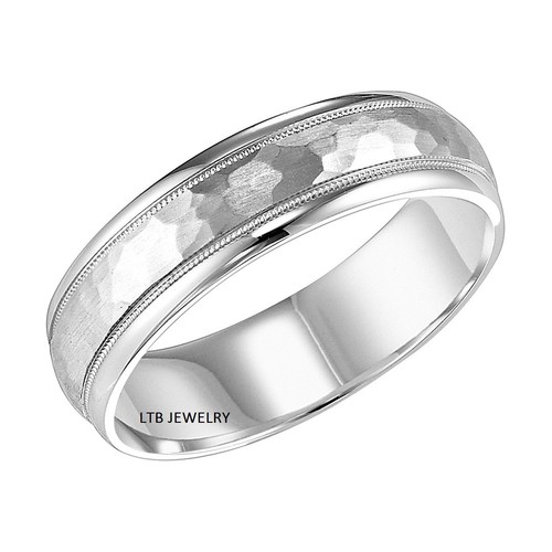 Hammered finish platinum mens - platinum,