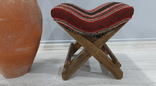 Turkish kilim footstool - turkish,