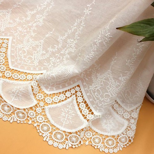 Scalloped cotton fabric - scalloped,