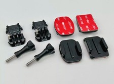 2 X Genuine GoPro Mounting Buckle Mount Clips + Curved And Flat Adhesive Mounts