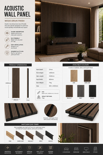Acoustic slatted wall panel - slatted,