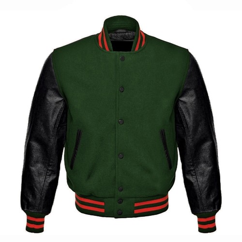 Green wool varsity - green,