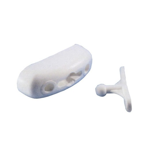 White door retainer ball catch - white,