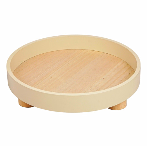 Round wooden serving footed - serving,