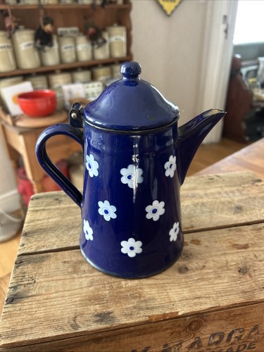 Vintage dark blue enamel - blue,