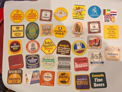 Vintage beer mats - vintage,