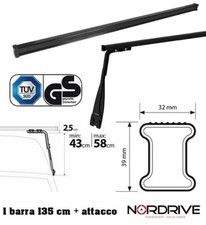 BARRA KARGO ACCIAIO 135CM+PIEDE GRONDINA GOCCIOLATOIO REG.43-58CM UNIVERSALE,1PZ