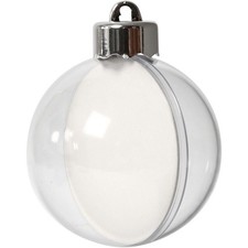Transparent plastic baubles - transparent,
