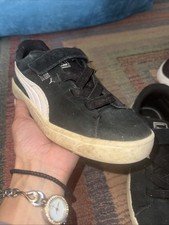 Black PUMA Suedes with Lace Front . Worn Size 2