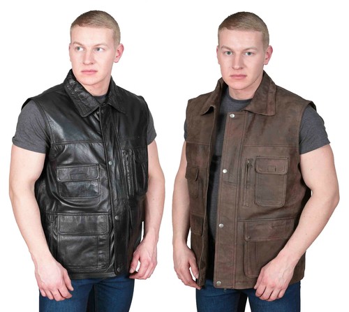 Countrymen leather waistcoat - leather,