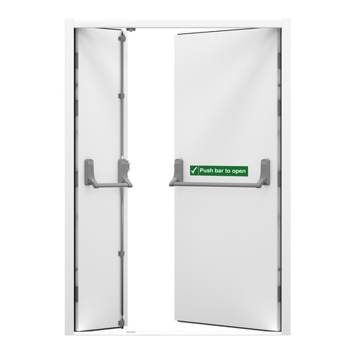 Double fire exit door - fire, |