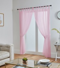Voile curtain pair - voile, plain