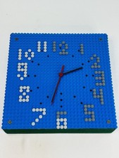 Lego Wall Clock Blue 10" X 10"