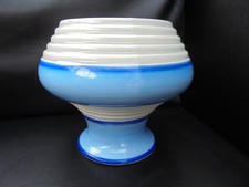 A Clarice Cliff shape 341 vase with Blue banded pattern.