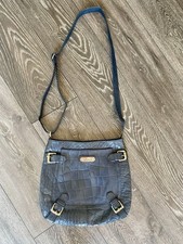 Sienna De Luca Bag, Blue Mock Croc, Real Leather, Size 30x26x4cm, Free Postage
