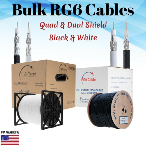Rg6 coaxial bulk cable - coaxial, 500ft