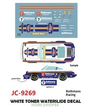 JC-9269 White Toner Waterslide Decal ROTH For Custom 1:64 Hot Wheels
