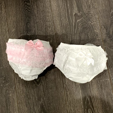 Frilly Knickers White Pink