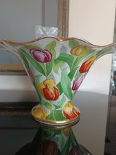 ANTIQUE R BRIGGS BOSTON PORCELAIN HAND PAINTED TULIP BOWEL STAMPED AND NUMBERED