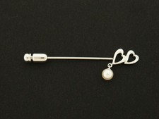 MIKIMOTO PEARL BROOCH PIN HEART STERLING SILVER BOXED GIFT 🎁 READY MADE JAPAN