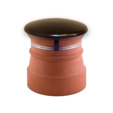 Chimney Pot Cowl / Domed Cap  - Disused Chimney Capper / Topper - Black 275mm