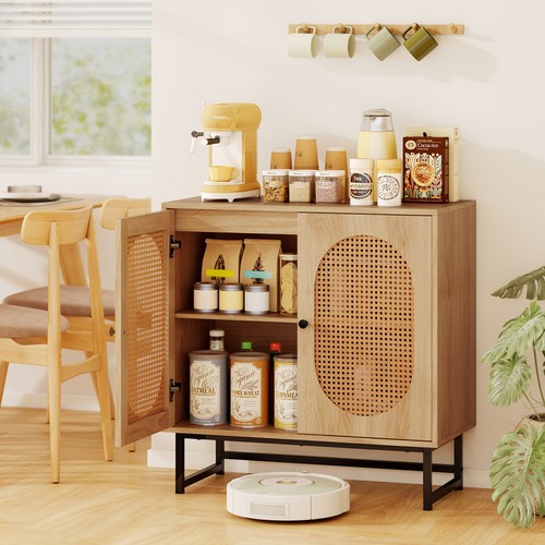 Rattan storage cabinet - cabinet, door