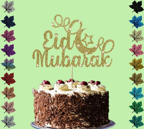 Eid mubarak glitter cake - eid,