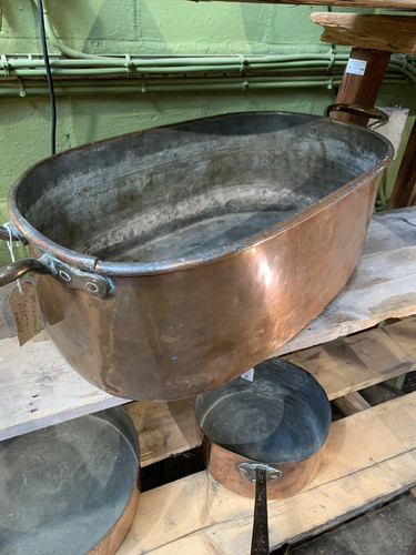 Vintage copper fish kettle - copper,