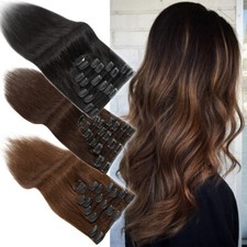 UK SALE Clip In 100% Real Remy