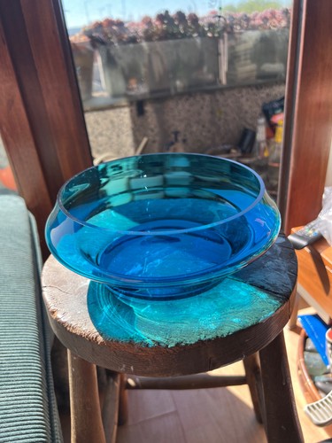 Turquoise glass candy bowl - turquoise,