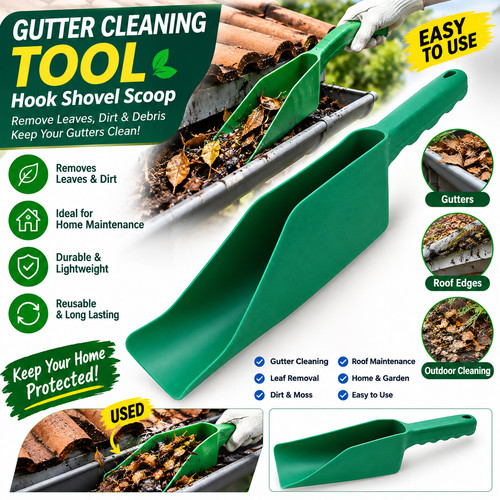 Gutter roof cleaning tool - tool, hook