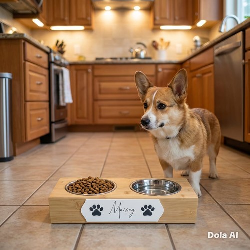 Personalised bamboo dog bowl - personalised,