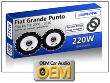 Fiat Grande Punto Front Door speakers Alpine car speaker kit with Adapter Pods