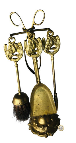 Fire companion set horse - fire, brass