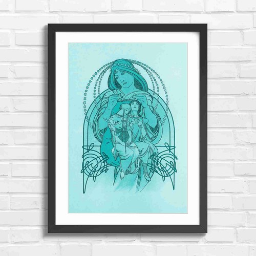 Art nouveau mother with - with, two