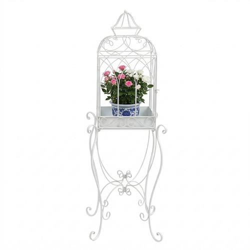 Iron bird cage plant stand - cage,