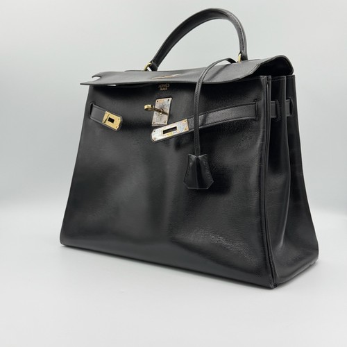 Hermès kelly black leather - hermès,
