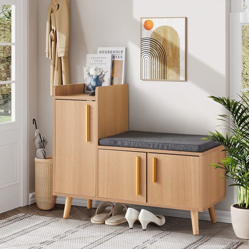 Wooden shoe storage bench with - wooden,