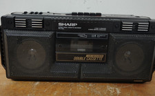 Sharp WQ-T232E Stereo Radio Twin Cassette Tape Player BoomBox Vintage Retro HiFI