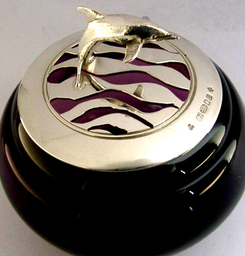 Purple glass sterling silver - glass,