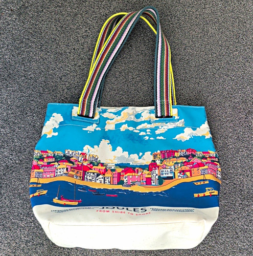 Joules blue canvas tote bag - blue,