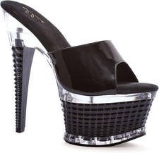 Sexy Show Girl Exotic Stripper 6" Stiletto Heel Pole Dancer Sandal Mule SZ 9