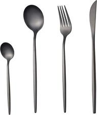 Matt Black Cutlery Sets for 6