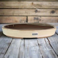 21cm Glazed Bonsai Pot | Oval